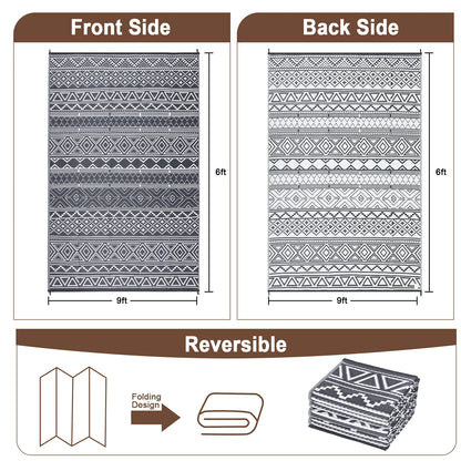 5x8 Waterproof Reversible Patio Plastic Rug