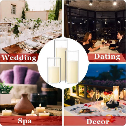 36 Pcs Pillar Candles and Glass Cylinder Vases