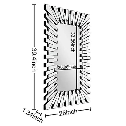 Large 40" Silver Fountain Starburst Wall Mirror