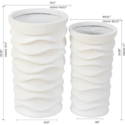 Set of 2 Garden Plant Pots Indoor Outdoor Planters