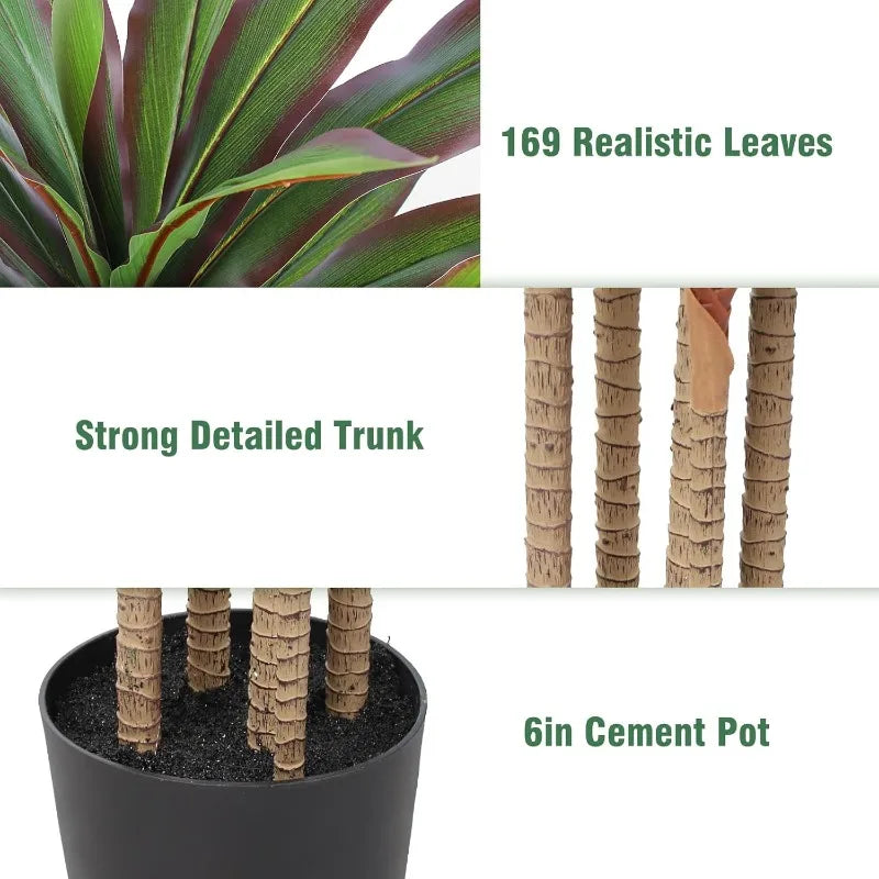 6ft Red Yucca Silk Tree Faux Plants