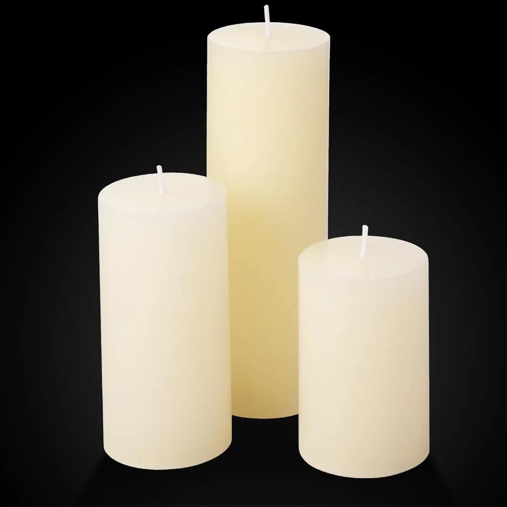 36 Pcs Pillar Candles and Glass Cylinder Vases