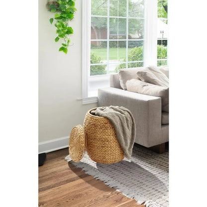 Round Storage Basket with Lid