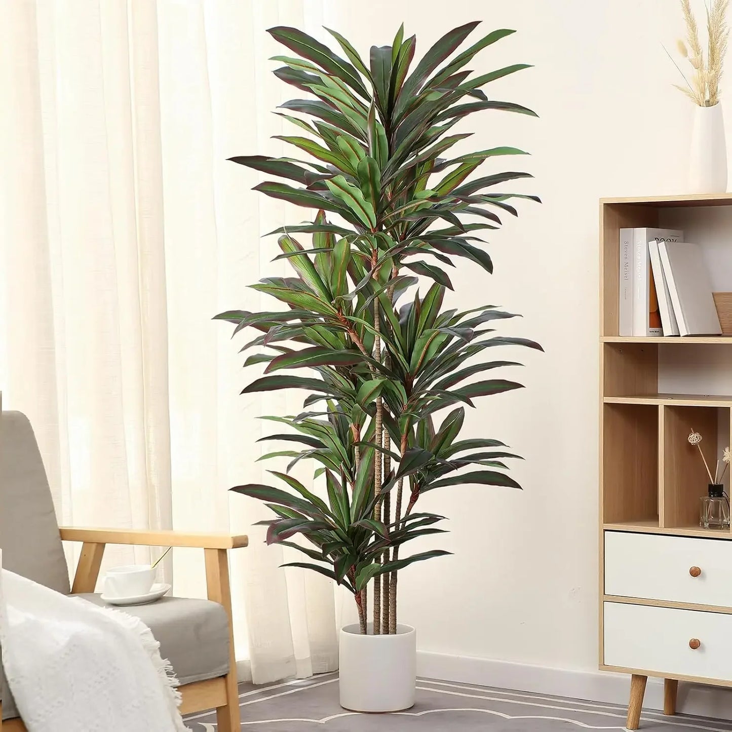 5ft Red Yucca Silk Tree Faux Plants Indoor