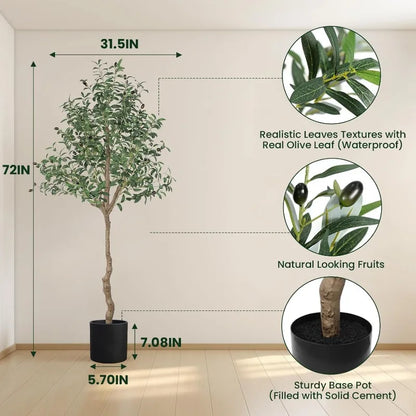 6FT Faux Olive Branches