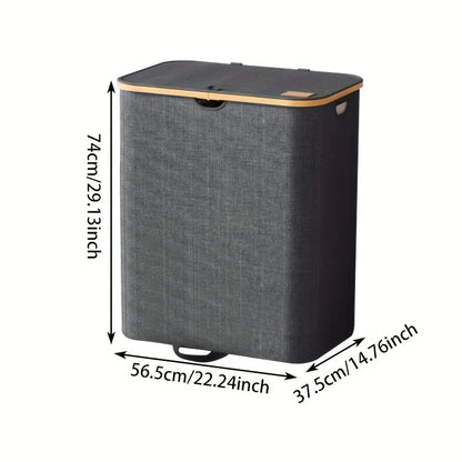 Foldable with lid, detachable double compartment