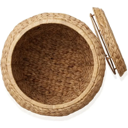 Round Storage Basket with Lid