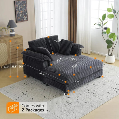 Lounge Chair, Oversized Reading Chair Corduroy Sofa Recliner Bed