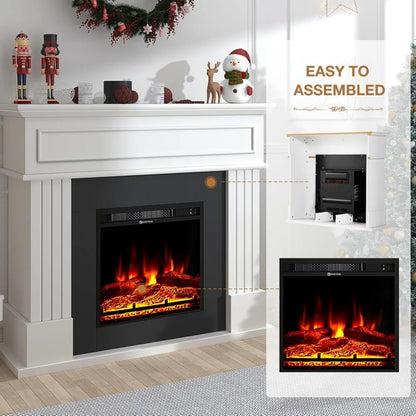 42''W Electric Fireplace with Mantel, Stand with 18’’ Electric Heater