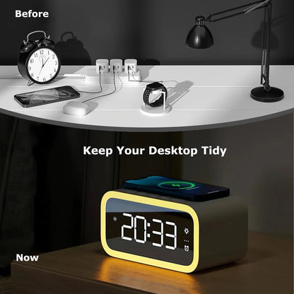 LED Large Screen Wireless Charging Alarm Clock