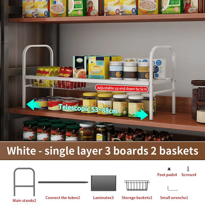 1 Set Kitchen Under Sink Organizers, Expandable Cabinet Shelf Organizer