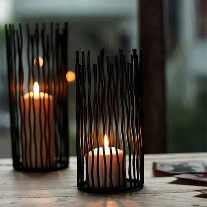 8/10/12 inches, 3 metal wire willow candle holders