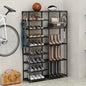 9-Tier Tall Shoe Rack, Large Capacity Organizer with Hooks