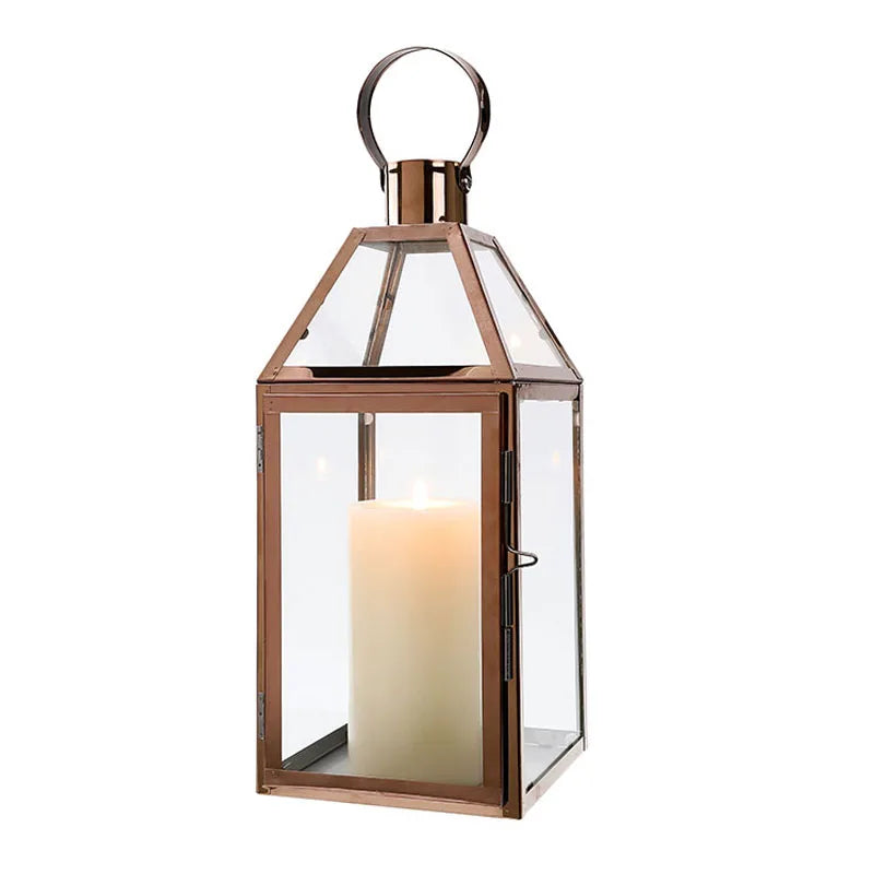 Rose Gold Stainless Steel Candle Holder Decorative Lanterns