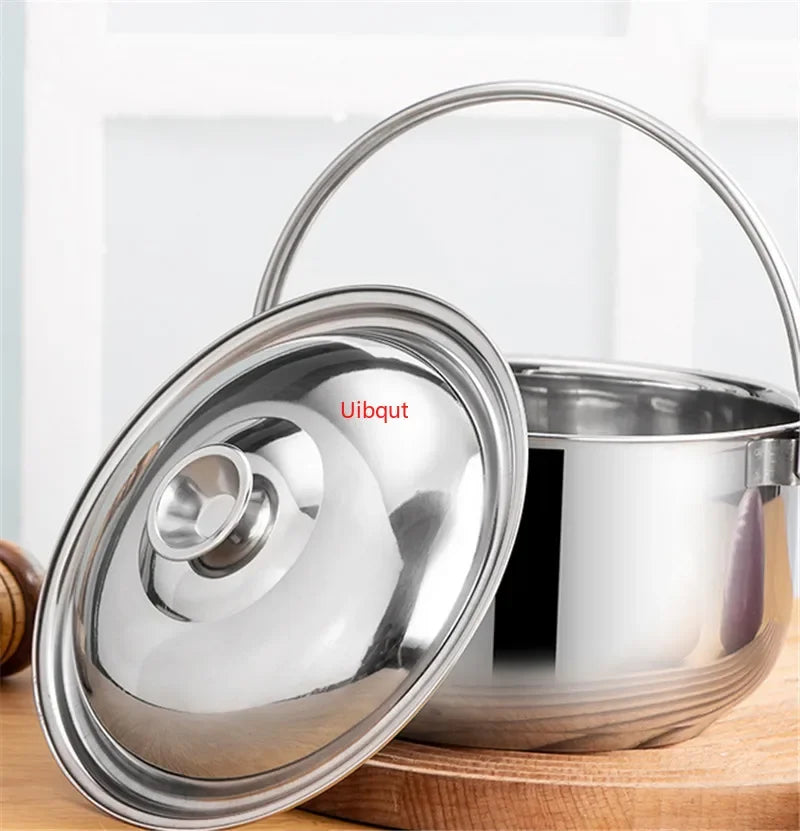 Pot Soup Cooking Steel Stainless Stew Bowl Bowls Stockpot Kitchen Cookware Pan Metal Handleramen pots and pans cookware set