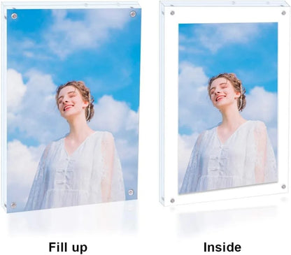 5 Pack Acrylic e Picture 5 x7 Clear Double Sided Magnetic Picture Frameless