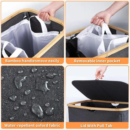 Foldable with lid, detachable double compartment
