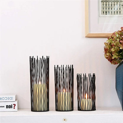 8/10/12 inches, 3 metal wire willow candle holders