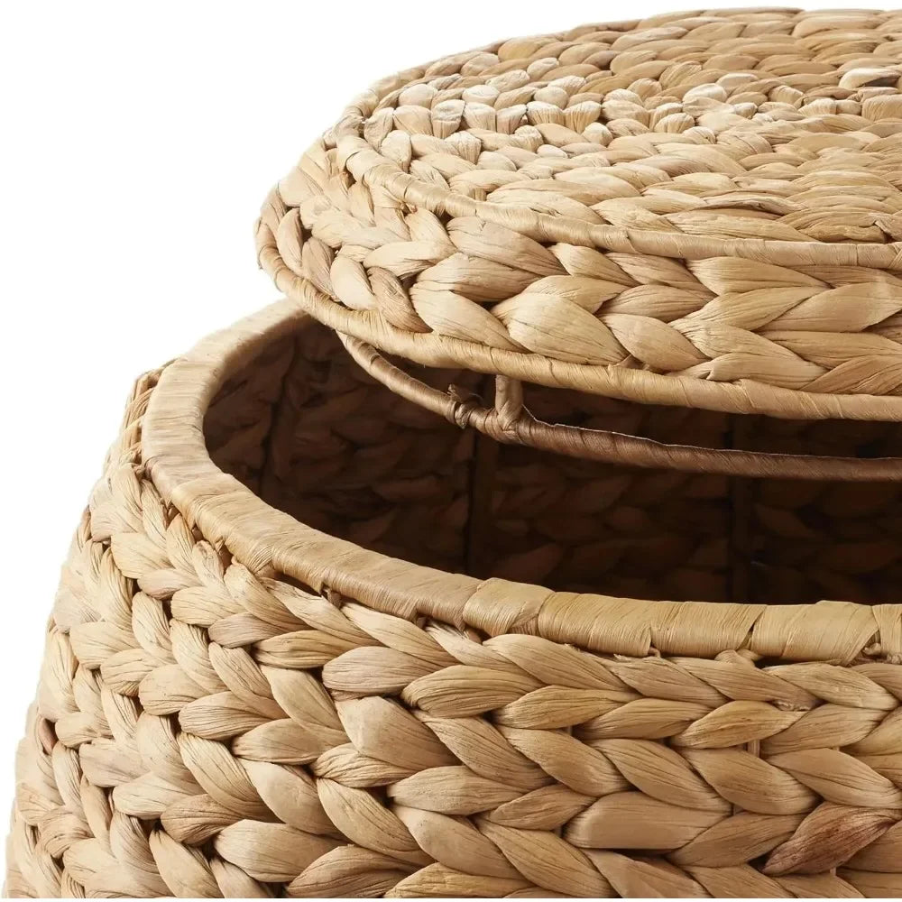 Round Storage Basket with Lid