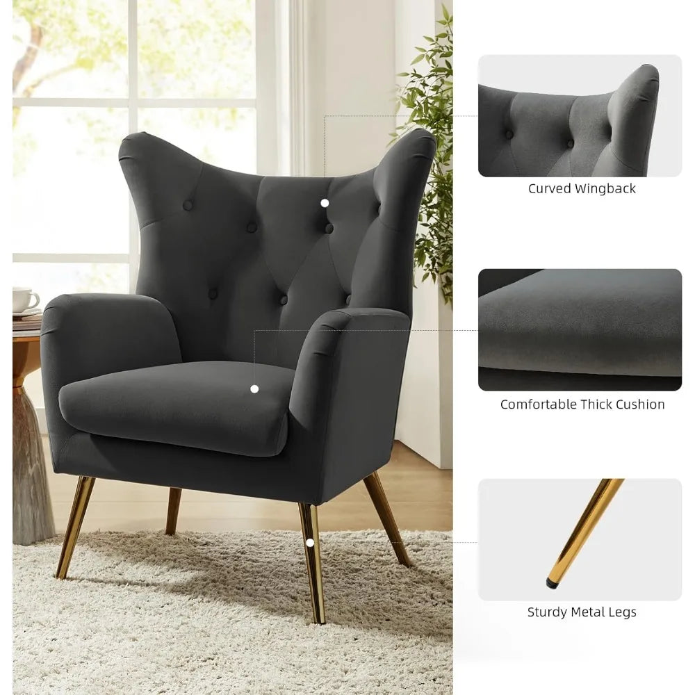 Metal Gold Legs, Sofa Chair