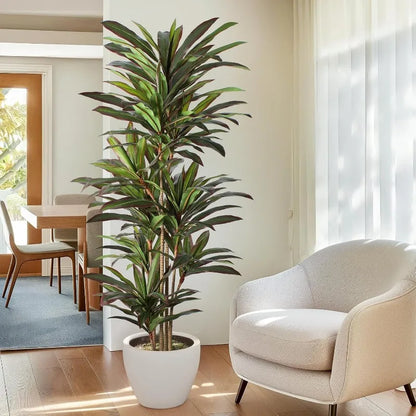 6ft Red Yucca Silk Tree Faux Plants